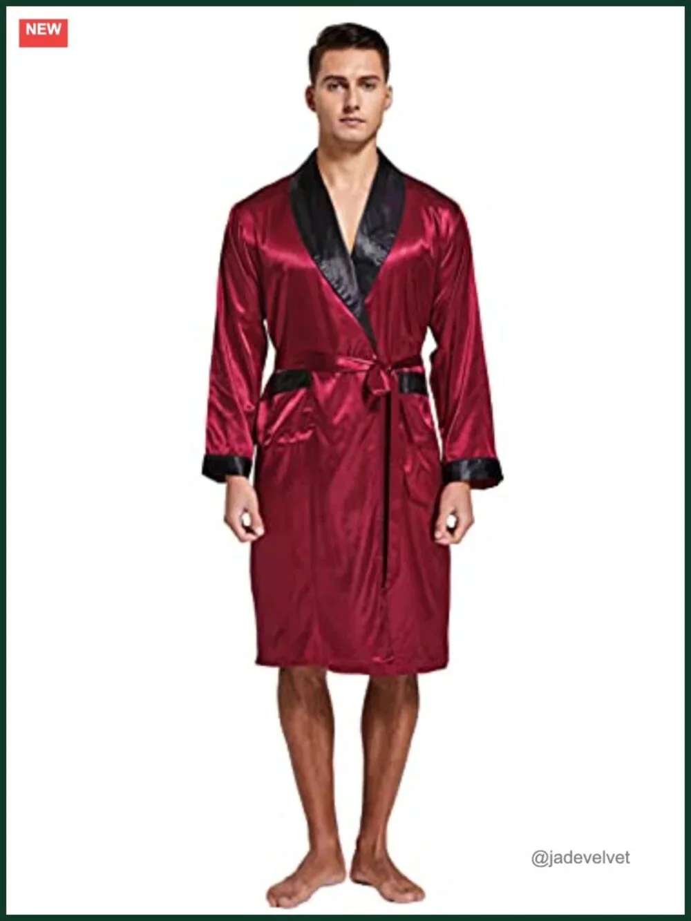 Men's Satin Robe Long Sleeve Kimono Bathrobe with Shorts Set Sleepwear